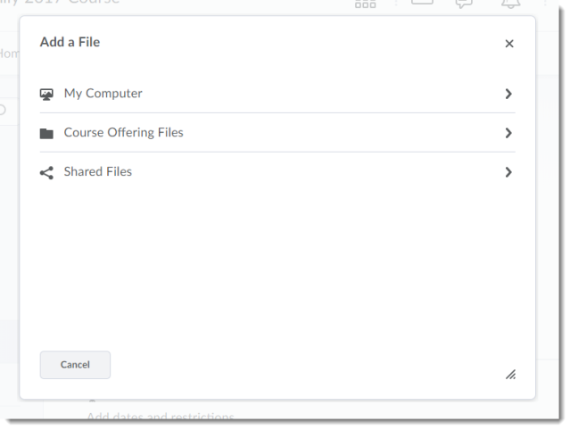 Daylight File initial file upload box